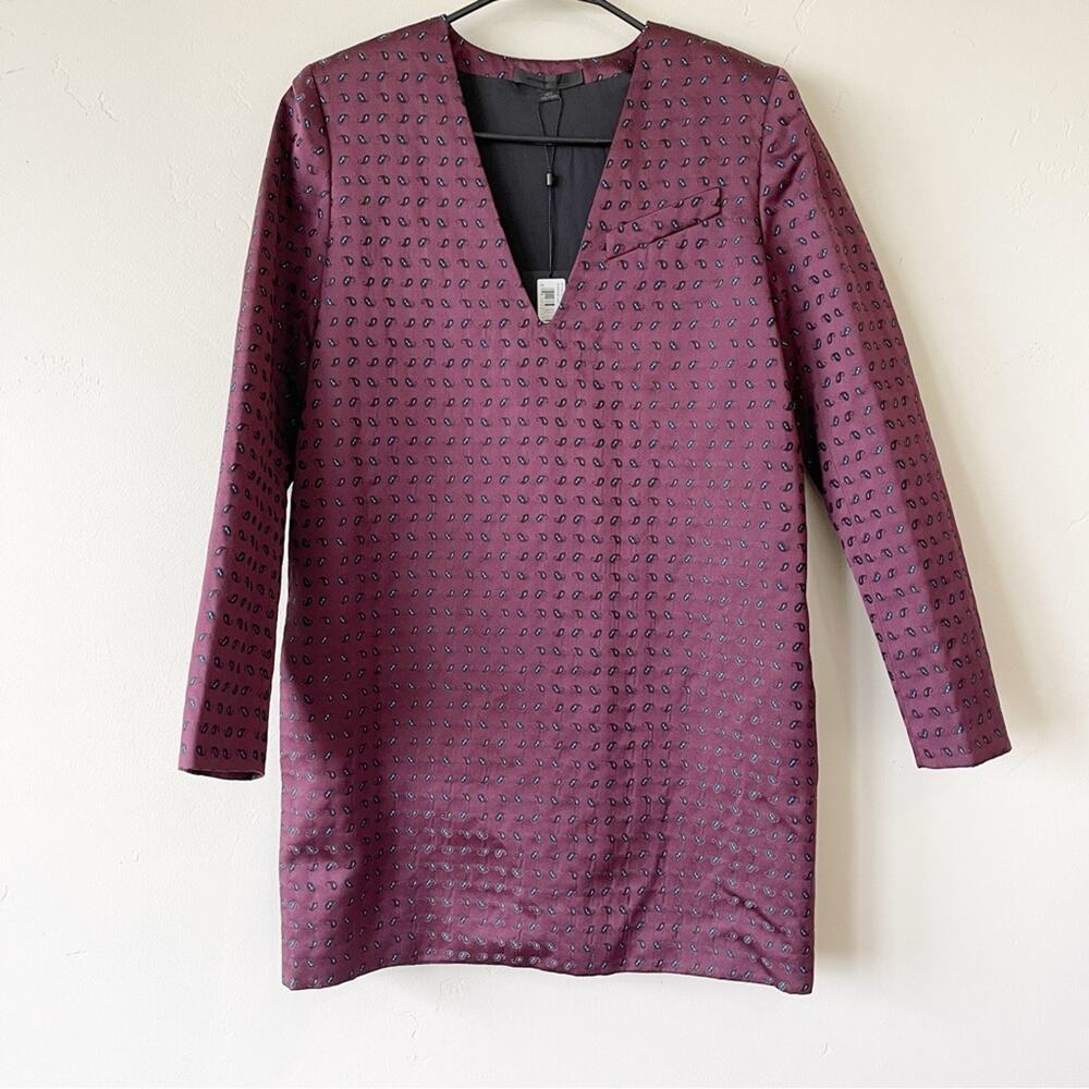 Alexander Wang Micro Paisley Tunic Silk-Blend Mini Dress 4 NWT Quiet Luxury FW13 - Picture 5 of 10